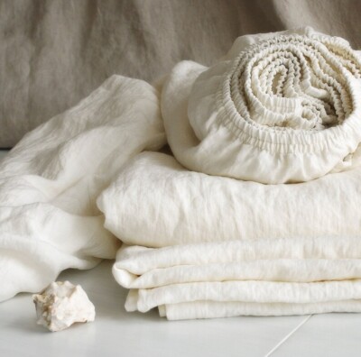 Linen Fitted Sheet, Boho Bedding Sheet, Beautiful Handmade Washed Linen Sheet