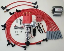 small cap CADILLAC 390 365 331 Red HEI Distributor + 60K COIL + SPARK PLUG WIRES