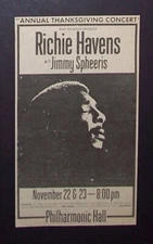 Richie Havens Alarm Clock Era Philharmonic Hall 1972 Sm. Poster Type Concert Ad