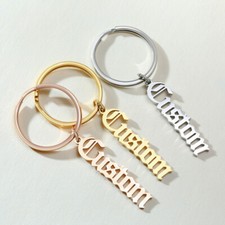Personalized Customized Initial ID Name Keychain Key Ring Mother Father Day Gift