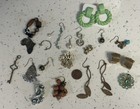 LOT OF OLD TO NOW EAR RING INCOMPLETE SETS  - ESTATE FIND- PLUS ELEPHANT CHARM — photo 1