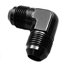 to Male Flare Coupler Union 90 Degree Fuel Line Hose Adapter Fitting 6AN Black