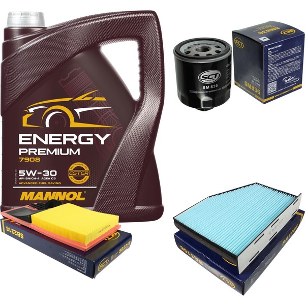 Inspektionspaket 5L Mannol Energy 5W-30 FüR VW Golf V 1.4 16V Seat Leon Altea-image