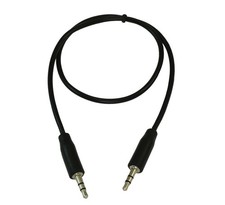 1.5ft 3.5mm SLIM Mini-Stereo TRS Male to Male Speaker/Audio Cable Black