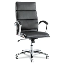 Alera Neratoli High-Back Slim Profile Office Chair Leather Chair Black ALENR4119