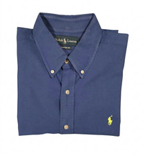 Ralph Lauren Shirt Mens XL Blue Classic Fit Short Sleeve Button Down