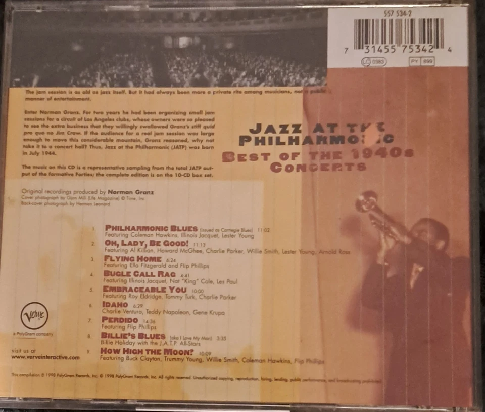 CD Jazz At The Philharmonic–Best of the 1940s Concerts: Parker/Gillespie/ Young - Bild 2 von 2