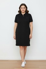 Tommy Hilfiger Women's Size XXL Black Polo Dress 5 Button Short Sleeve