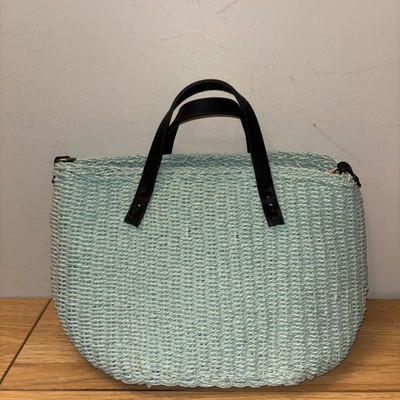 Zara Braided Tote Bag Green