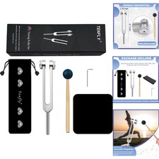128 Hz Weighted Tuning Fork Medical Grade Aluminum Sensory Healing with Hammer