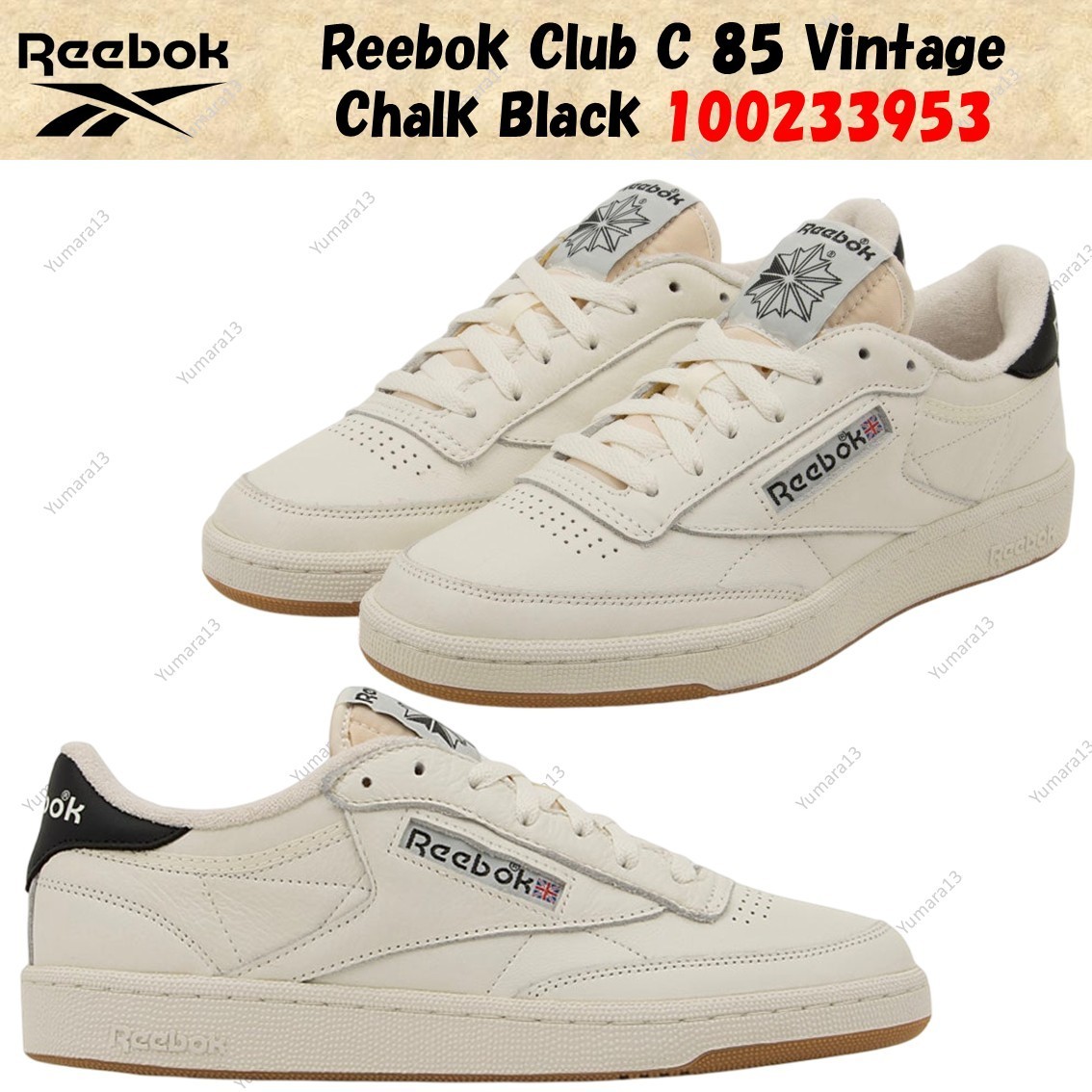 Reebok Club C 85 Vintage Chalk Black 100233953 Men's Size | eBay