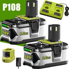 For RYOBI P108 18V 18Volt One Plus High Capacity Lithium Battery/Dual Charger