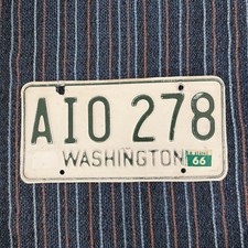 1966 Washington License Plate AIO 278