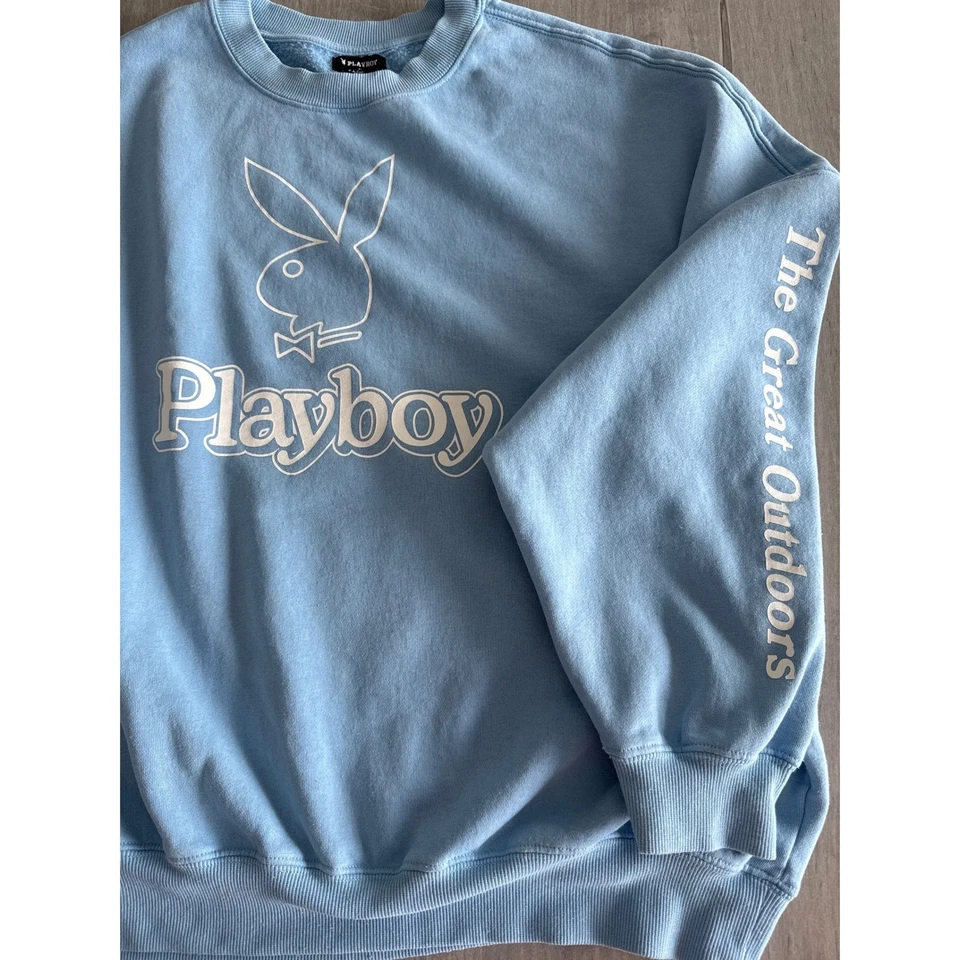 Playboy Graphic PacSun Blue Crewneck Sweatshirt Jogger Set Tracksuit Women S / M - Image 2 of 4