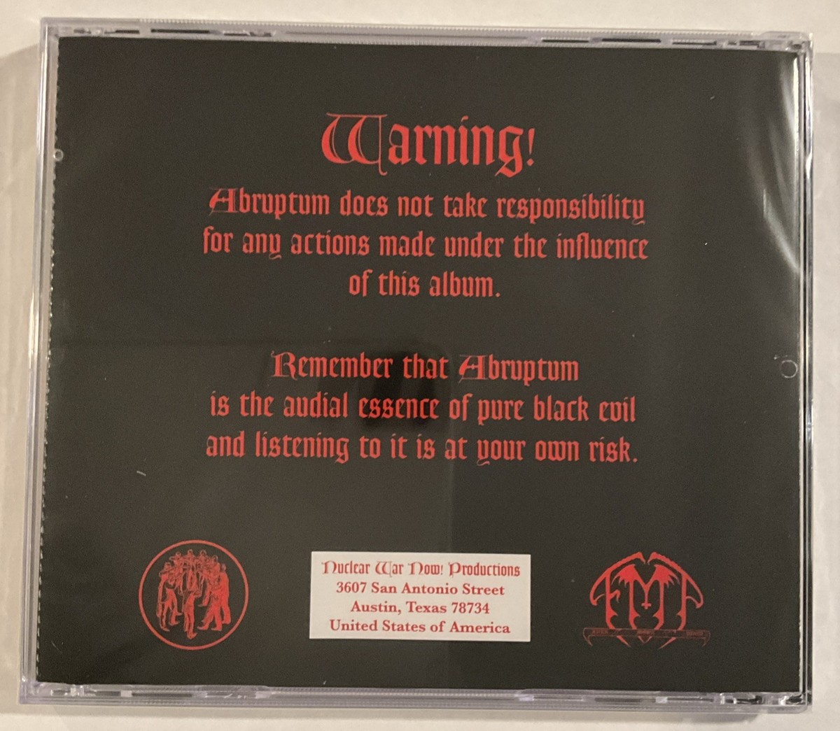 Abruptum - Vi Sonus Veris Nigrae Malitiaes CD 2025 Nuclear