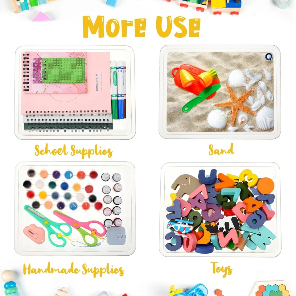 24 Pcs Plastic Art Trays 11 x 8.7 x 1 Inch Activity Craft Tray Organizer Serv... - Image 4 of 4