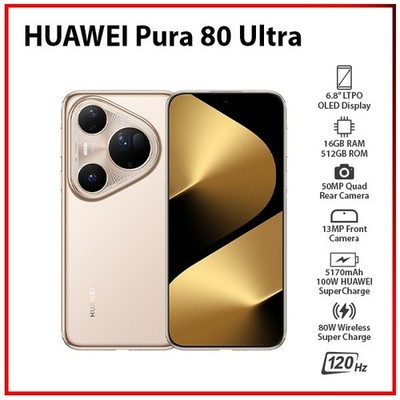New) Huawei Pura 80 Ultra GOLD 16GB+512GB Dual SIM Unlocked EMUI
