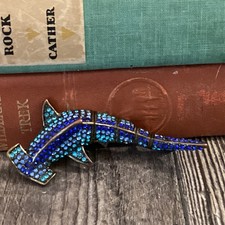 opc cn jewlery hammer head shark rhinestone slide pendant Sea Coastal Blue