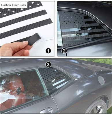 Distressed amerikanische Flagge Fenster Aufkleber für Dodge Challenger 2008-22