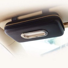 Car Tissue Holder Sun Visor Napkin Holder Car Visor Tissue Holder Luxury PU L...