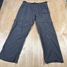 Exofficio Cargo Pants Men Black Gray Convertible Zip-Off Cargo Hike Fish Size L