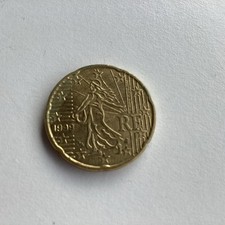Moneta francese 20 centesimi di euro 1999 da collezione circolata monete rare di Francia