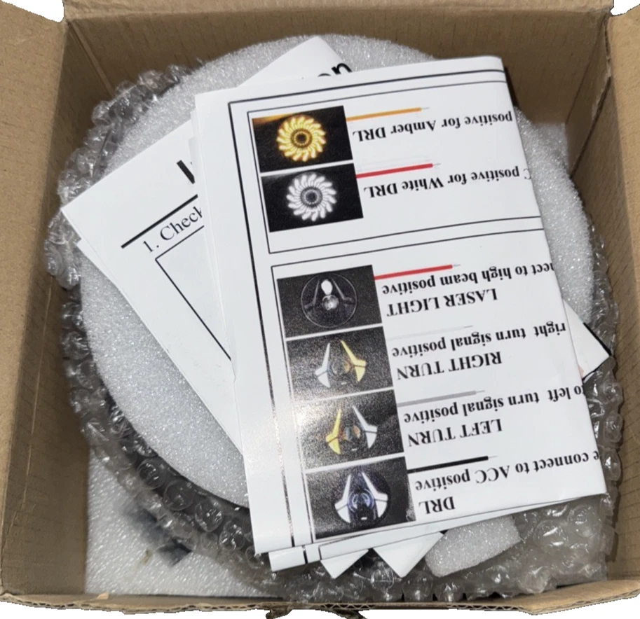 HENGTUAUTO 5-3/4 5.75" Led X Style White LED Motorcycle headlight with Headlight - Image 2 of 4