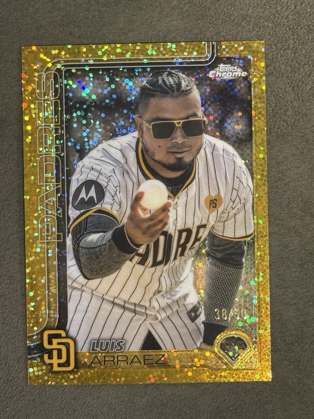 2025 Topps Chrome - Image Variation Luis Arraez #216 Gold Speckle Refractor /50