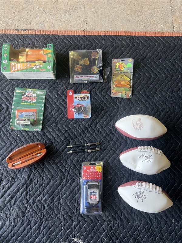 NFL Tampa Bay Buccaneers Collectible Lot - Pens, Signed Footballs - READ
