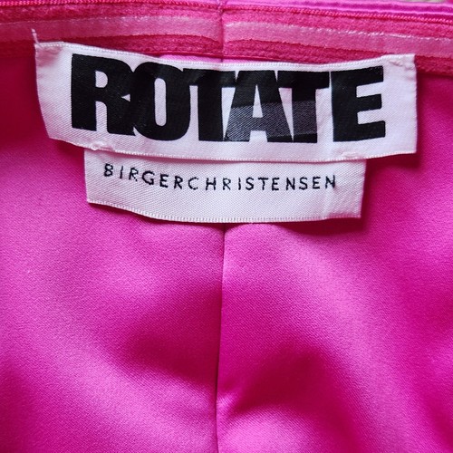 ๐ Mini Abito ROTATE Birger Christensen Natalie Rosa Fucsia Fiocco Crepe Taglia 8 - Foto 9 di 14