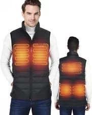 Leapsee Men’s Heated Vest Lightweight Electric Battery Pack Included xLarge