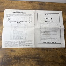 Lista de piezas de bicicleta Sears 1963 manual Komet Coaster Brake modelos de 20"