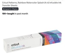 Cricut Infusible Ink Transfer Sheet Patterns Watercolor Splash 2 Sheets 12x12