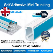 Electrical Cable Trunking PVC Wire Conduit Plastic Cover White - Mini Trunk UK