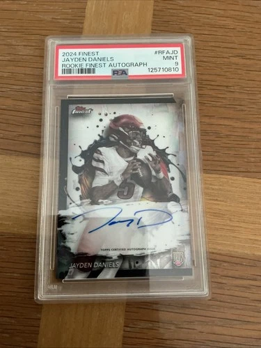 2024 TOPPS FINEST ROOKIE AUTO #RFAJD JAYDEN DANIELS ROOKIE RC PSA 9