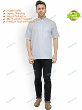 Mens Kurta Cotton Men Designer Ethnic Half Sleeve Kurta Plus Size Kurta S 7XL