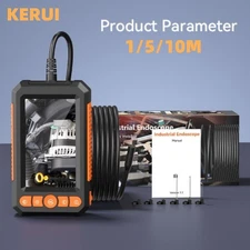 1/5/10M 1080P LED Duel Len Endoscope Borescope 8mm Inspection Snake Camera