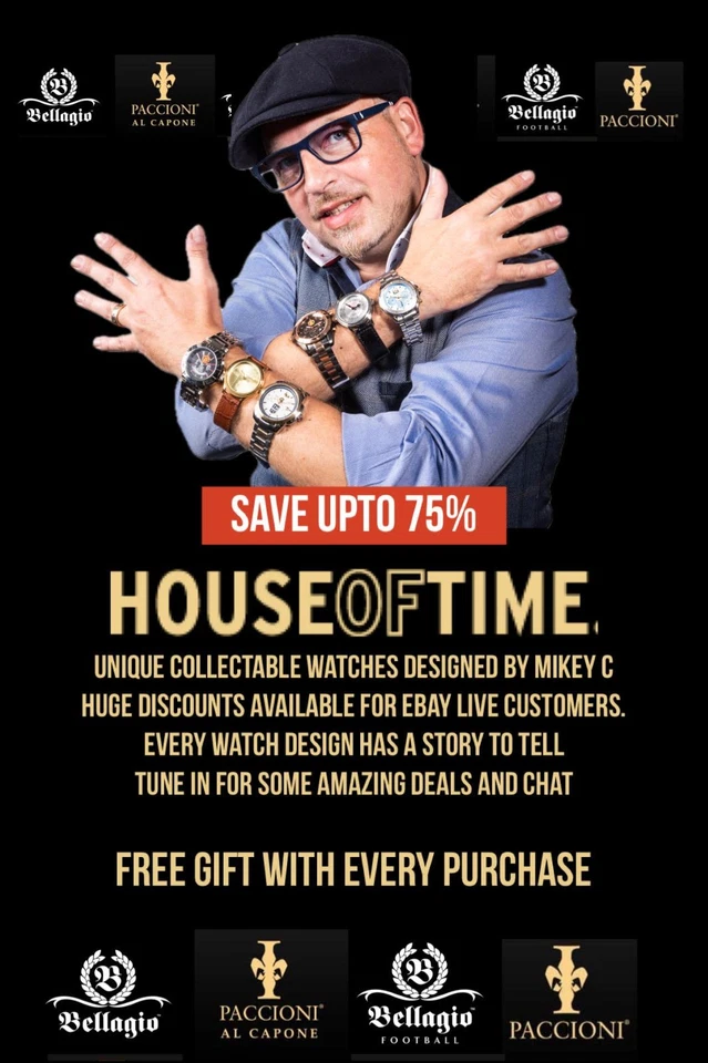 HOUSE OF TIME - BELLAGIO; FOOTBALL WATCHES & PACCIONI AL CAPONE
