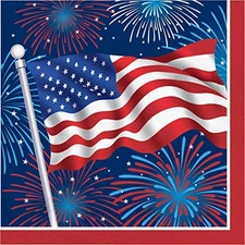 Creative Converting 327204 Fireworks Celebration Napkins Multicolor