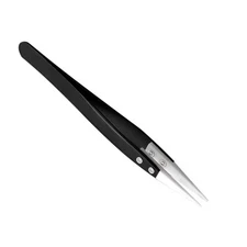 Anti-Static Ceramic Tweezers ESD Heat Resistant Insulated Pointed Tip Pliers A