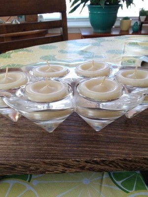 Partylite Clear Crystal Tea Light Holder Of 6 Pre Owned Includes Tealights