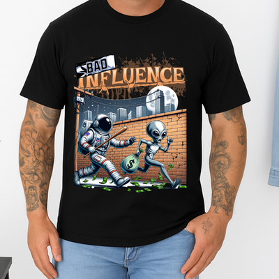 Bad Influence Graphic Tee, Comfort Colors T Shirt, Unisex Streetwear Tee