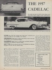 1957 Cadillac 60 62 70 75 Special Series Vintage Magazine Preview Article Ad 57