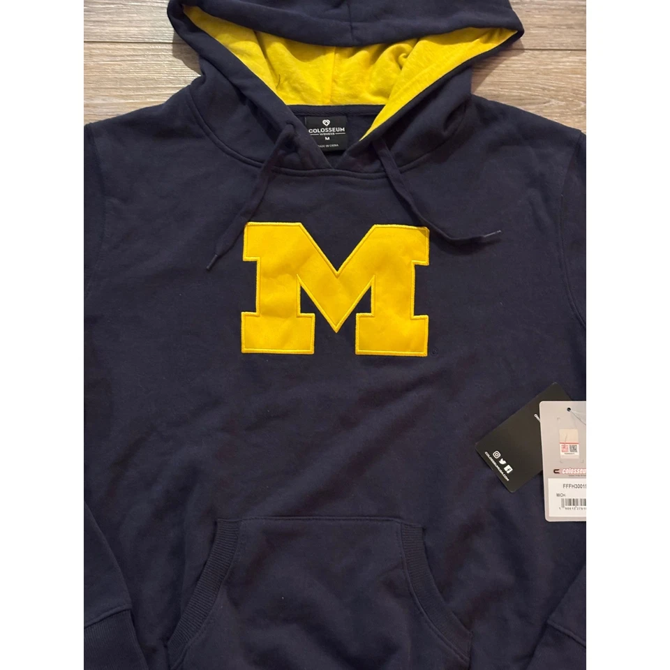 Sudadera con capucha para mujer Michigan Wolverines Colisseum - mediana - azul marino nueva con etiquetas Foto 2 de 4