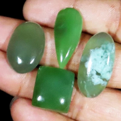 Serpentin-Cabochon: Lose Edelsteine Für Schmuckherstellung 74,05 Karat, 4 Stück - Bild 1 von 4