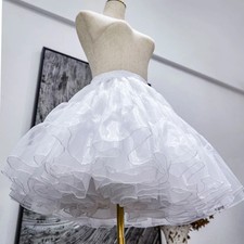 2-Layer Organza Underskirt Fluffy Bubble Skirt Petticoat Crinoline No Hoops Tutu
