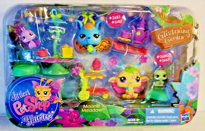 Littlest Pet Shop Moonlit Meadow Glistening Garden Fairy  2680 2681 2682 2683