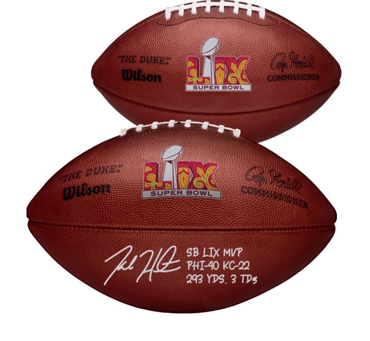 jalen hurts Autographed Signed Philadelphia Eagles Super Bowl Football With Inscriptions 
