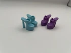 Set Of Two Barbie Shoes- Vintage 2000s Jewel Girl Collection- Blue And Purple