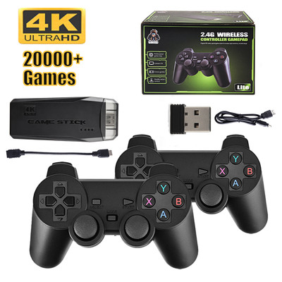 4K HD TV Game Stick 20000+Retro Video Game Console 64G Dual Wireless Controller